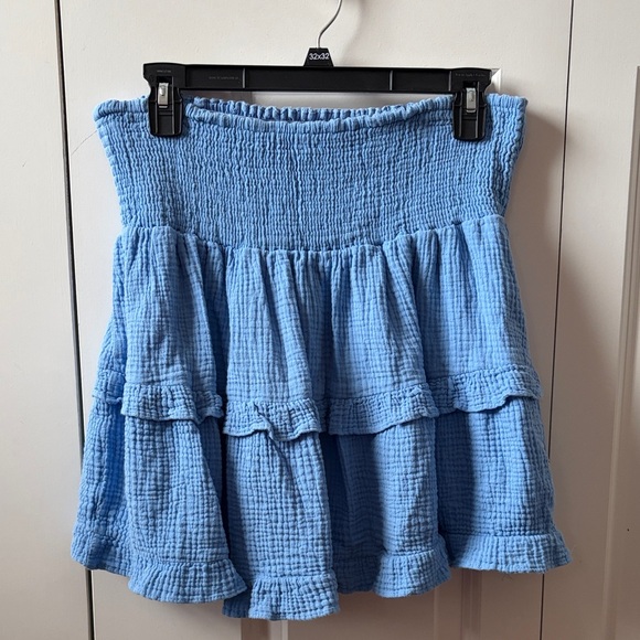 Veronica M Dresses & Skirts - Veronica M Light Blue Gauze Tiered A-Line Skirt Size Large